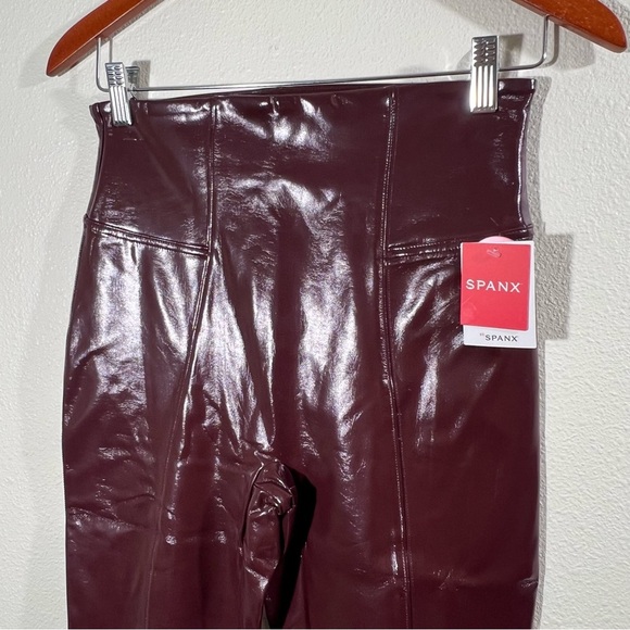 SPANX NWT Faux Patent Leather Hidden Contour Waistband Leggings Sizes S & M - Picture 7 of 15